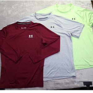 Lot of 3 Under Armour Men's Shirt Bundle XL HeatGear Compression Long Sleeve